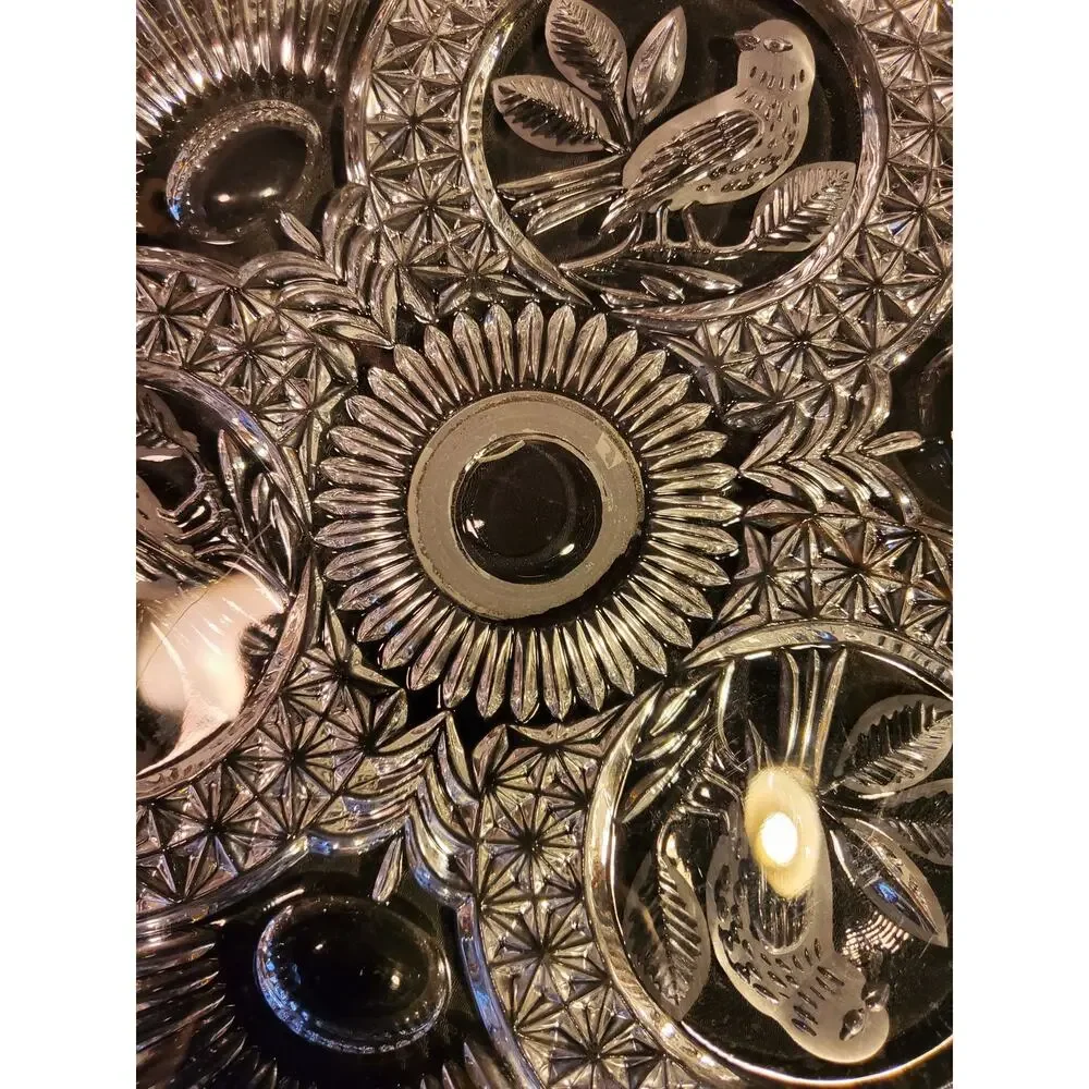 Vintage Hofbaur The Byrdes Clear 12' Cake Plate